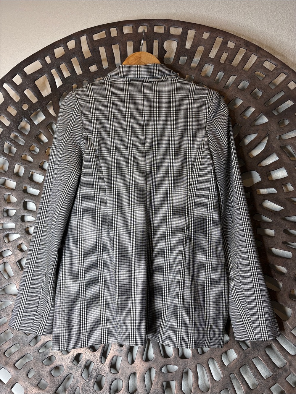 ❤️ Women's Glen Plaid One-Button Blazer Black White Petite Small Jules & Leopold - Picture 3 of 11